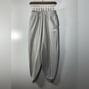 Adidas Women's Gray Wide Leg Baggy Pleated Joggers
